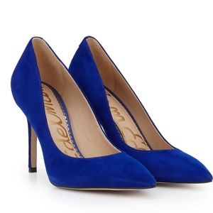 Sam Edelman Hazel Pointed Toe Heel Blue Suede